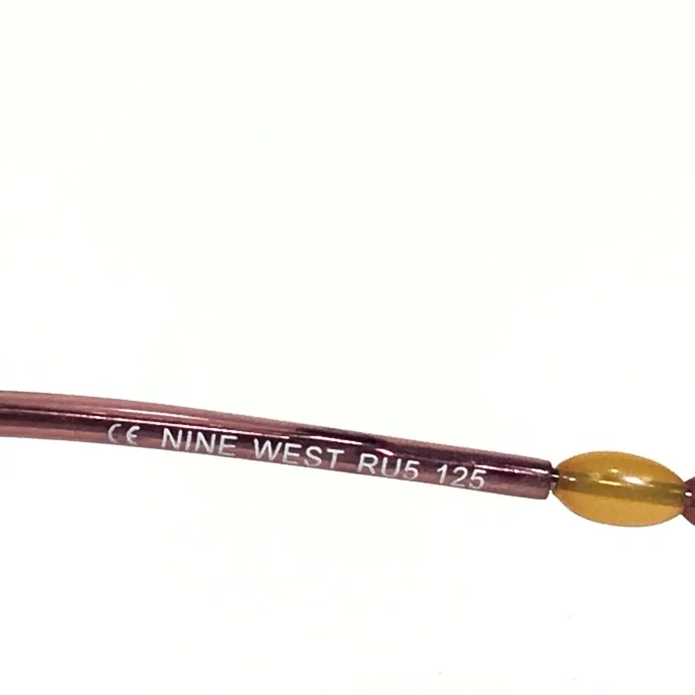 Nine West Petite Small Eyeglasses Frames RU5 Purple Silver Cat Eye 43-16-125